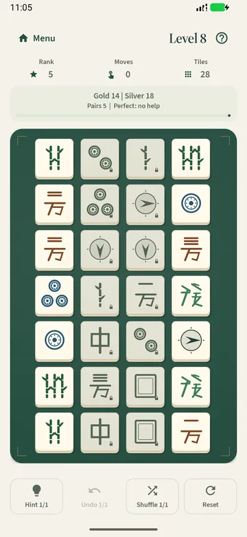 Zentjong Board mit Mahjong Fliesen