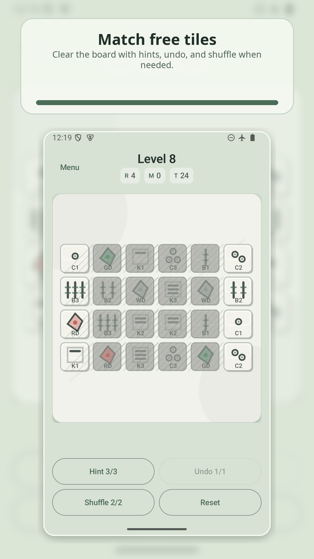 Zentjong puzzle board screenshot